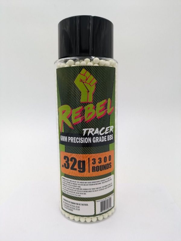 Rebel Precision 6mm BBs 3300ct Bottle - 0.32g Tracer Green