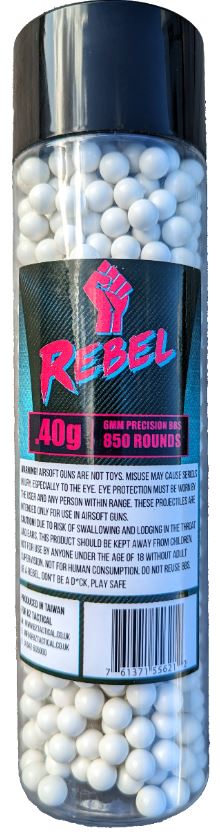 Rebel Precision Heavyweight BIO 6mm BBs 850pcs Bottle - 0.40g