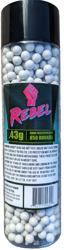 Rebel Precision Heavyweight BIO 6mm BBs 850pcs Bottle - 0.43g